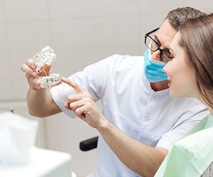 Dental patient seeing dentist in Fayetteville