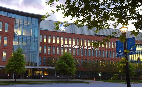 Outside view of August University dental school building