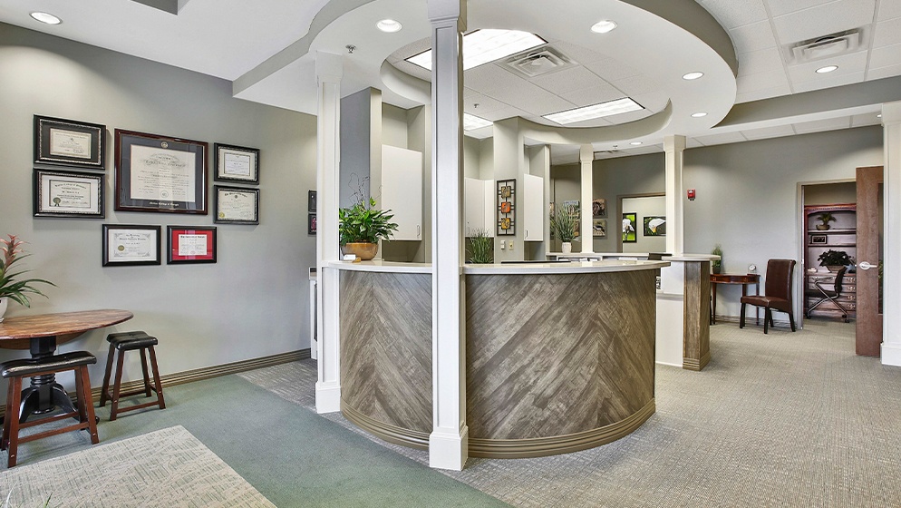 Dental office reception desk